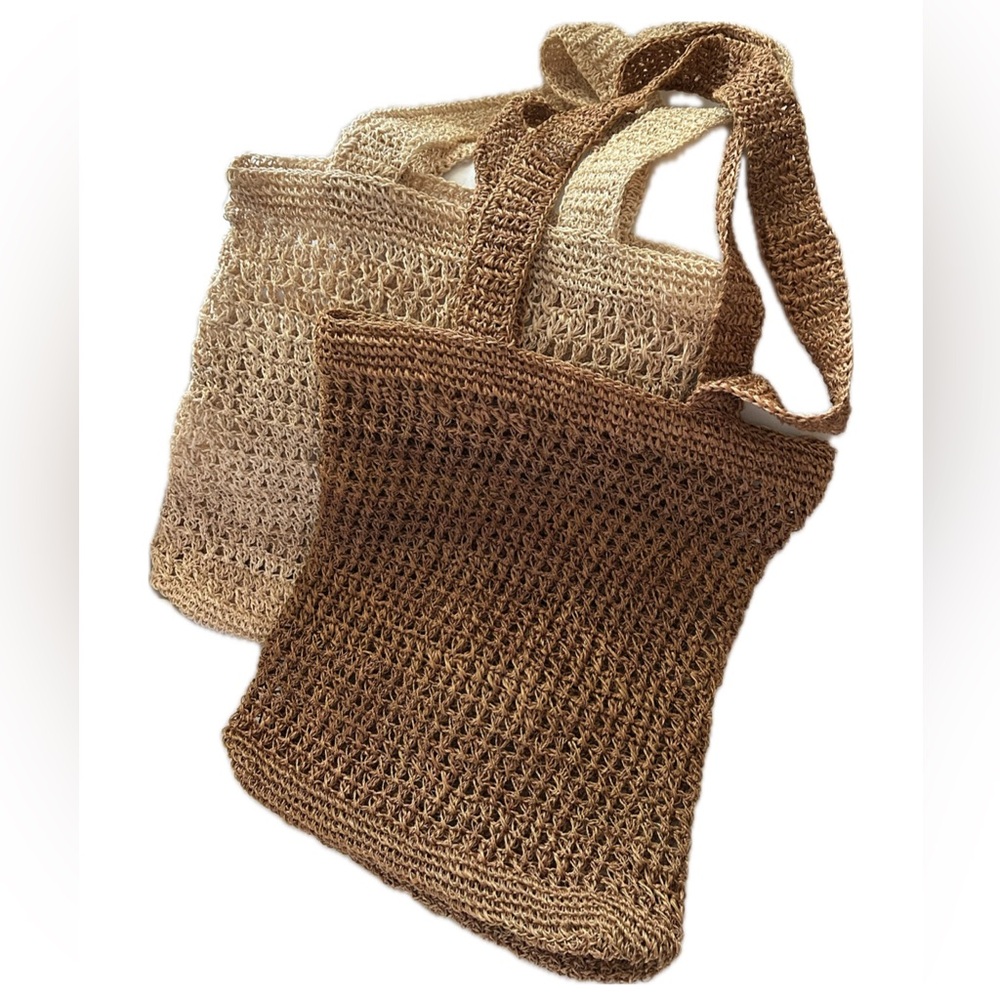 Handwoven Brown and Cream 100% Pure Tote Bag - Stylish Women’s Shoulder Bag